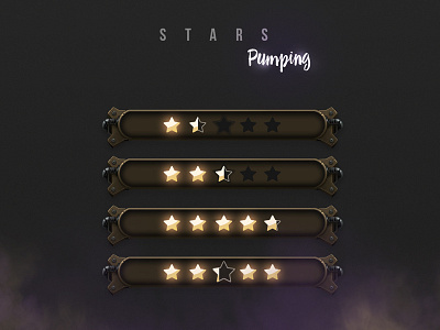 Stars pumping game interface mobile progress rate rating star stars ui