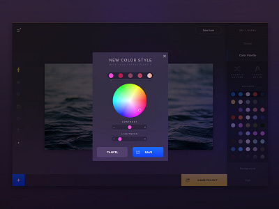 New Color Style app color dark palette picker spectrum ui violet