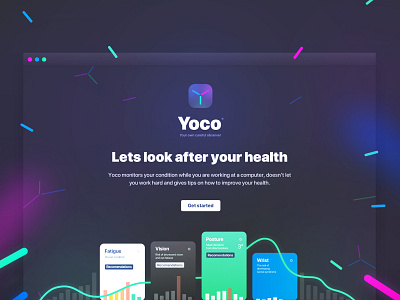 Yoco camera desktop disease fatique graph health health app neural network observe stats web widget