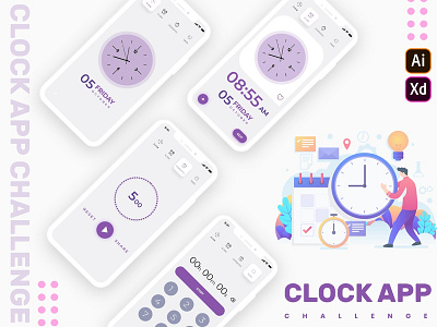 🕒 Clock App Concept uiclock app concept