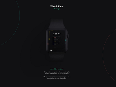 Watch Face apple apple watch dark mode dark ui future prospects minimal neon smartwatch uiux visual design watch