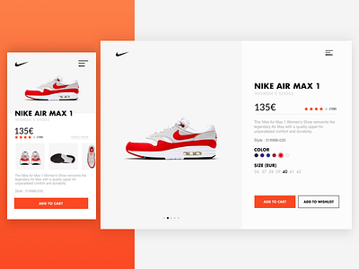 NIKE PRODUCT PAGE - Nike air max 1 nike nike air nike air max nike air max 1 nike product card product card ui design ux design