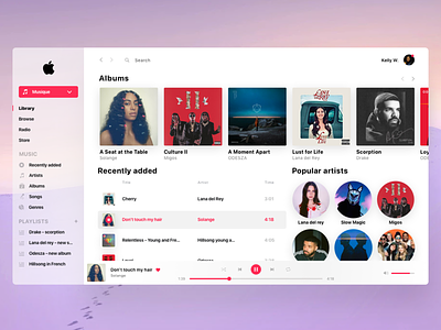 Apple Music for Desktop app app concept apple guidelines apple itunes itunes redesign mac mac os music music app music app concept web app
