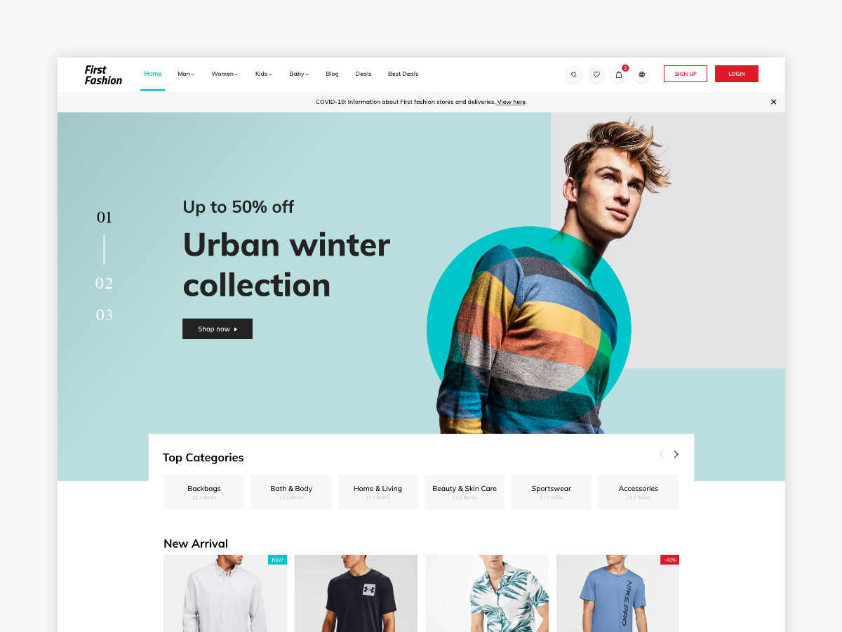 First Fashion Ecommerce Templete by Ahmed Samir on Dribbble