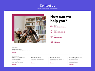 Contact us branches design ui ui challenge ui ux ux