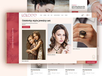 LoLoee Landing Page branding design discover ecommerce home illustration jewelery kids landing men shop ux women