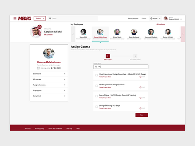 Assign Course assign course employees learning ui ux