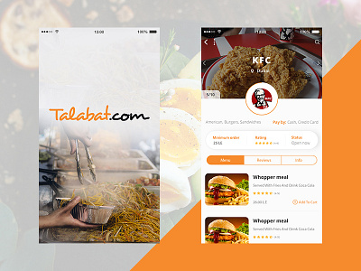 Talabat android app application design food ios mobile ui ux