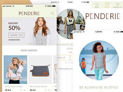 Penderie android cart design ecommerce ios photoshop psd shop shopping ui ux