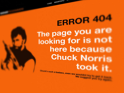 404 Page for badassprogrammers.com 404 404 page chuck norris error error page missing ux