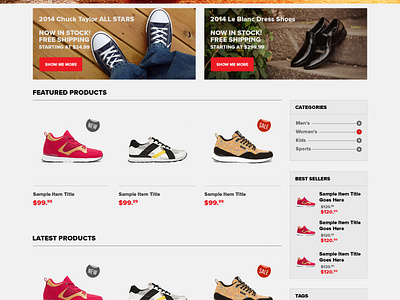 Ecommerce Home Page PSD Free Download (freebie) by Christopher Swanger ...