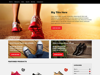 Ecommerce Home Page PSD Free Download (freebie)