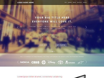 Landing Page Template PSD Freebie Giveaway