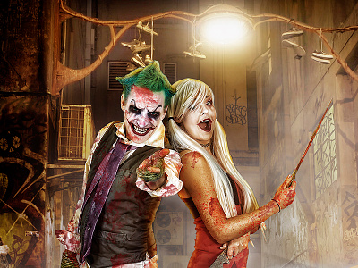 The Joker Composite Chris Swanger Photography Web alley batman blood comics composite compositing dark harley joker knife quinn scary