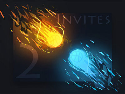 ice and fire invitation(2x Dribbble invites) invites
