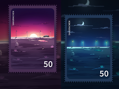Highway stamps illustration