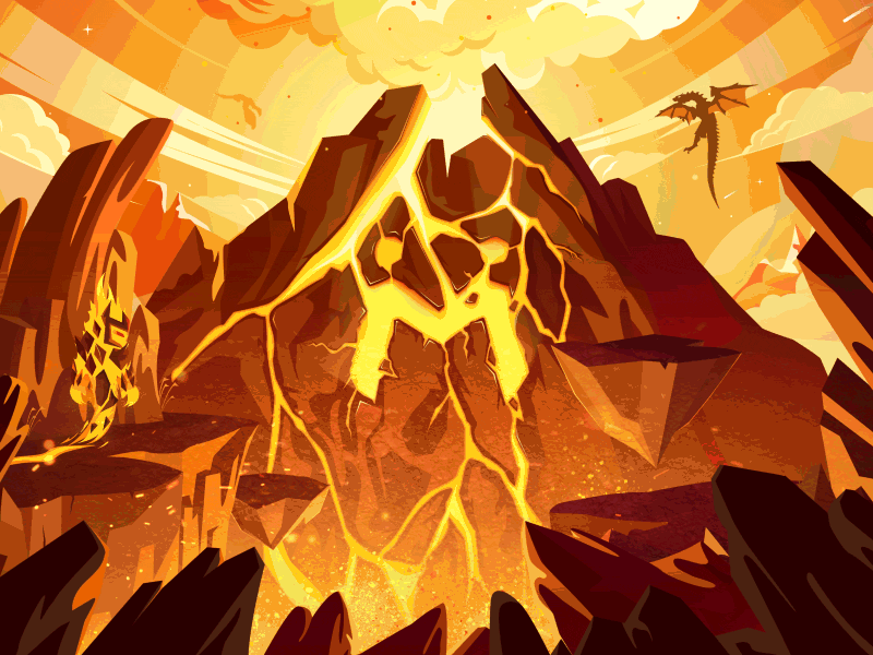 Volcanic behemoth fire hot illustration silent ui volcanic