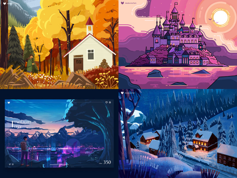 2018 thank you vector ferris wheel canadian hairless app animation animation winter summer spring night city autumn dark silent paint design forest innn ui illustration