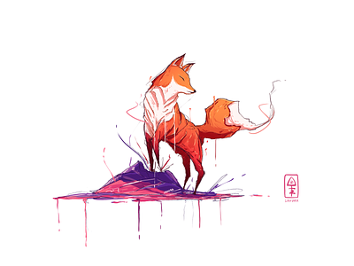 Fox fox illustration innn