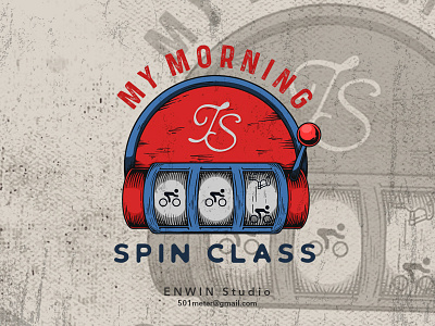 My Morning Spin Class design illustration merchandise slot machine