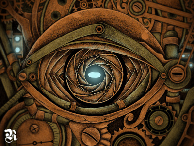 Eye Steampunk band black metal branding cultural design eye illustration merchandise skull steampunk