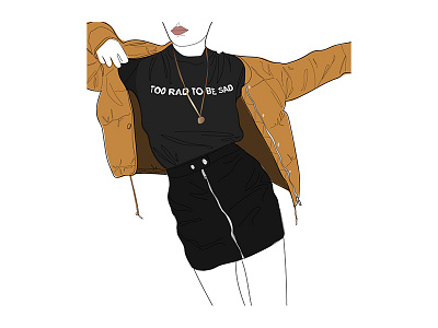 Too rad to be sad fashion illustration