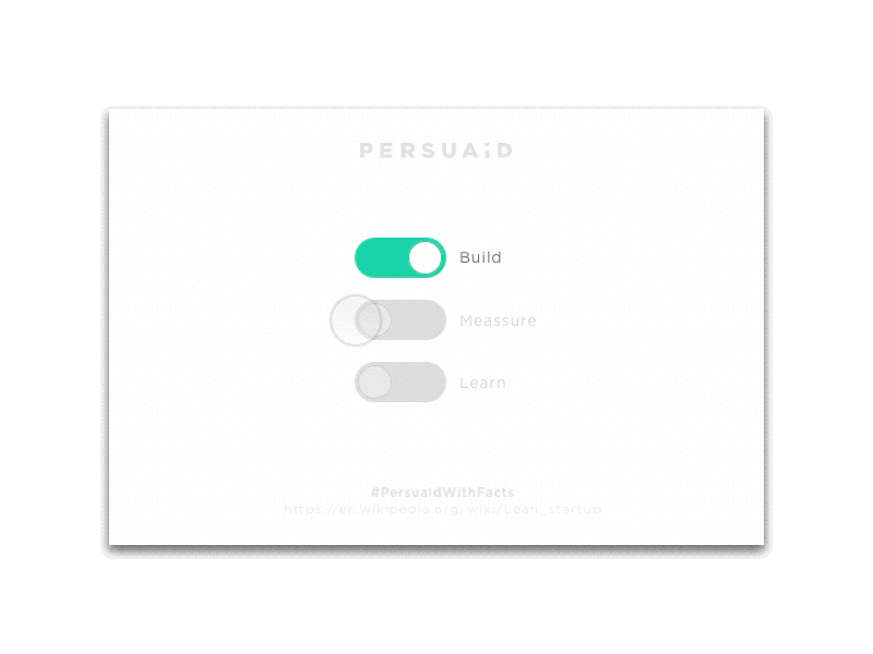 Persuaid With Facts / Design Thinking animated build button data design facts infographic interaction startup thinking