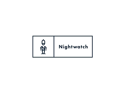 Persuaid_x_Nightwatch blue design graphic illustrator logo logotype man rectangle security type typography vector