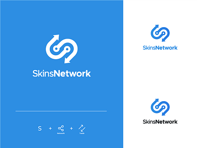 SN Logo blue brand branding icon logo logo design online platform skins trade