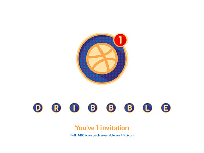 Good news, You've 1 invitation... abc alphabet design dribbble invitation flaticon graphic design icon design illustration invitation invite invites invites giveaway vector