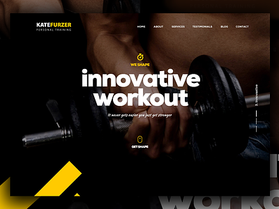 Personal Trainer Website author fitness gym health minimal personal website ui website design workout