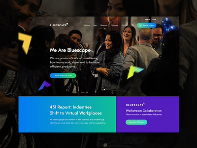 Bluescape Web Design agency application business it lading page marketing sketch tech ui webdesign