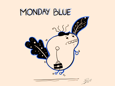 Monday Blue characterdesign doodle doodleart illustration ipadillustration