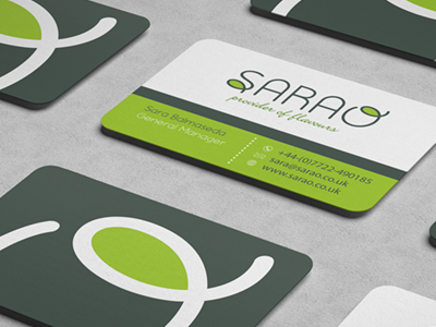 Sarao 2 branding business card