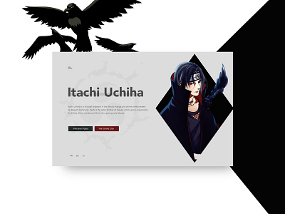Itachi Uchiha anime crows daily 100 daily 100 challenge daily challange dailyui design itachi itachi uchiha landing page naruto uchiha ui ui ux ux