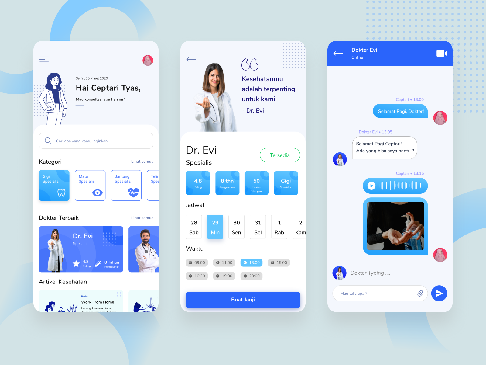 Consultation Doctor App by Ceptari Tyas on Dribbble