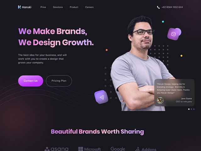 Haruki Creative Agency - Landing Page by Ceptari Tyas for One Week ...