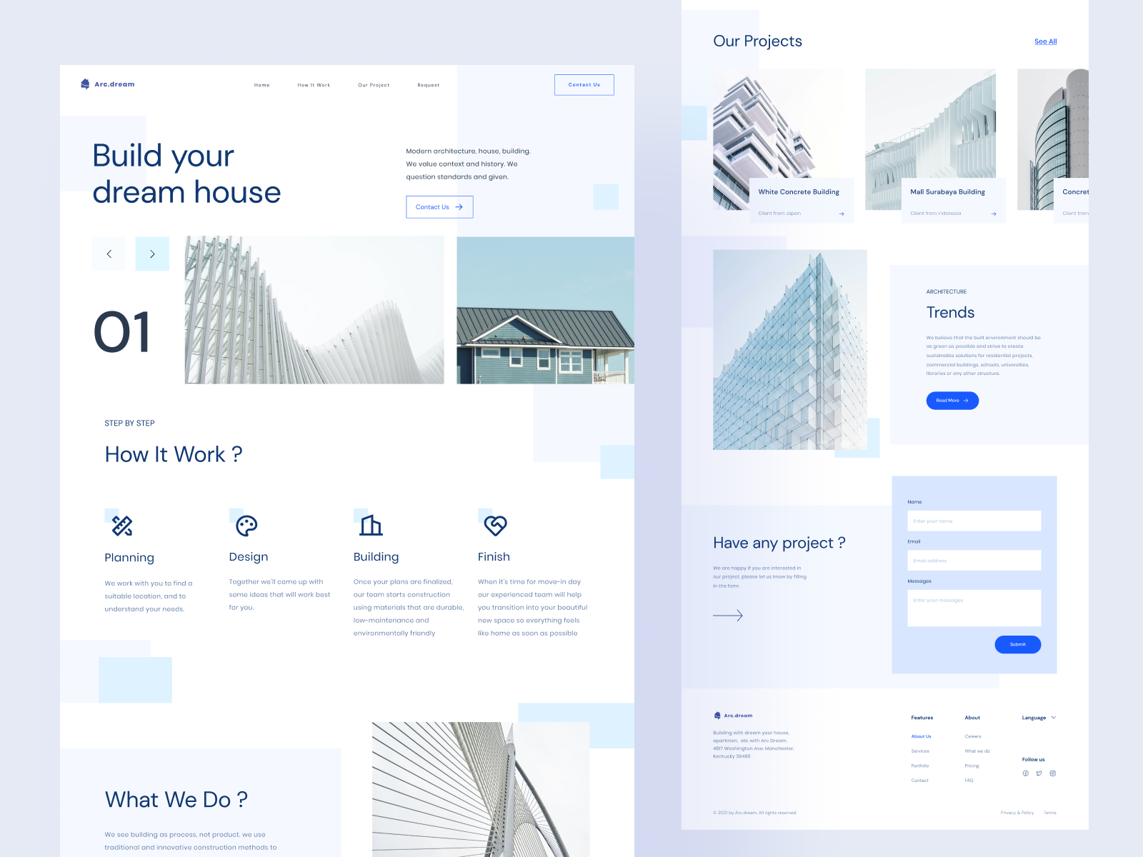 Arcdream Landing Page