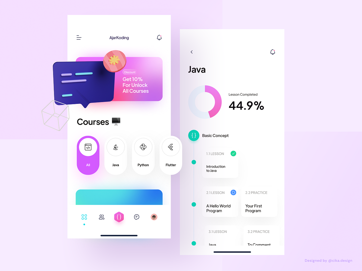 AjarKoding {} - Mobile App by Ceptari Tyas on Dribbble