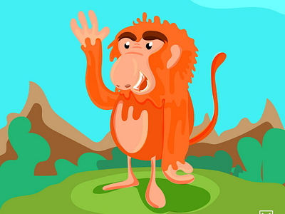 Big.nose monkey 🙈🙉🙈 animais cartoons characterdesign characters colors cool fun monkey vector