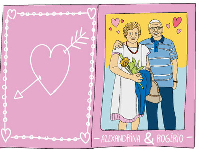 Grandparents aniversary aniversary colors family fun ilustration
