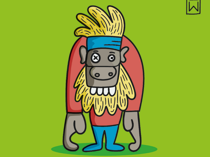 Monkey.Bussiness jungle ilustration color fun cartoon monkey