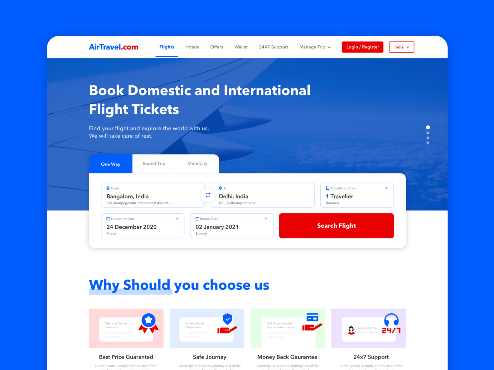 Flight Booking Website by Rahul Bind on Dribbble