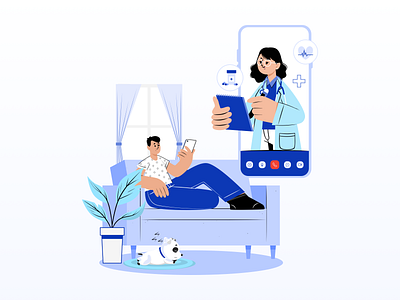 Online Doctor Consultation Illustration