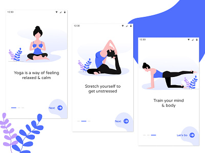 Onboarding Screen for Yoga & Meditation App figma illustrator meditation app mobile mobile app sketch uidesign uiux yoga yoga app