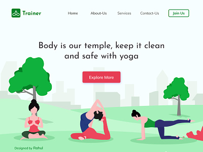 Yoga & Meditation Landing Page colors illustrator landingpage meditation uiuxdesign website yoga