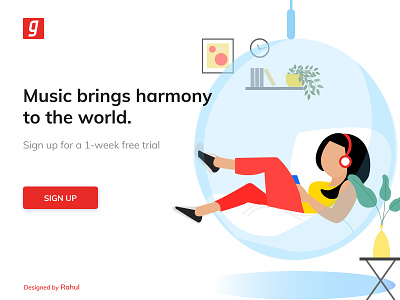 Music Landing Page Design figma gaana music uidesign uiux web