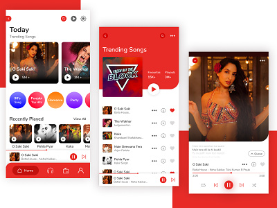 Gaana Mobile App Redesign app figma mobile music music app uiux