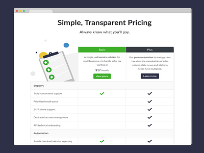 Simple Pricing | Design and Development chart clean comparison illustration pricing pricing plans pricing table product simple table