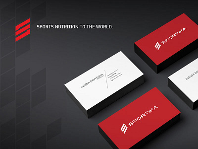 Sportika Business Cards branding card dark design logo logotype mockup nutrition sport tagline